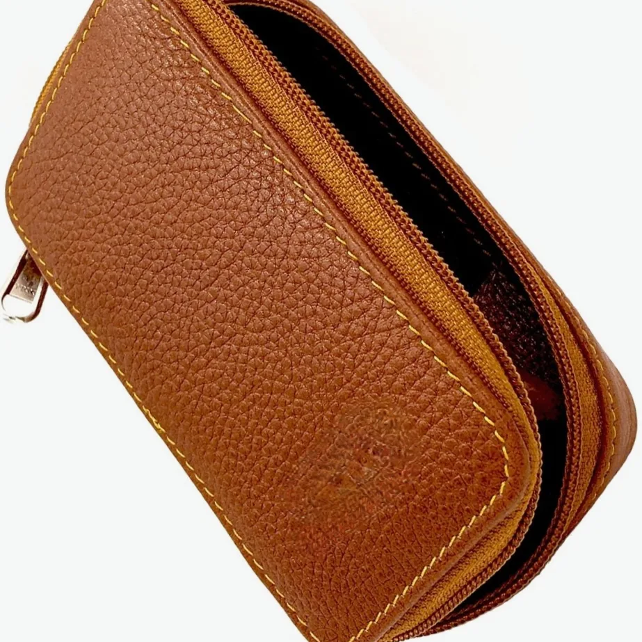 Genuine Leather Safety Razor & Double Edge Blade Travel Case